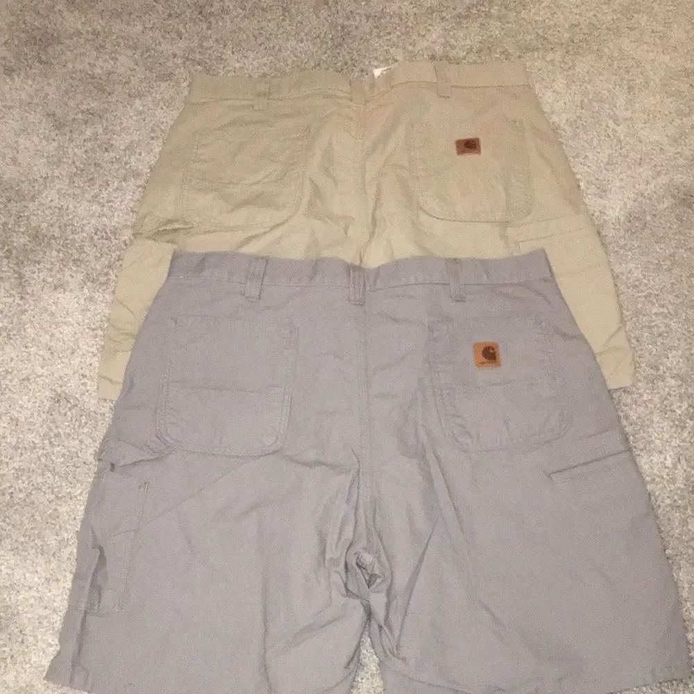 2-TWO 8” Carhartt Carpenter Cargo Heavy cotton denim flat front work shorts 40